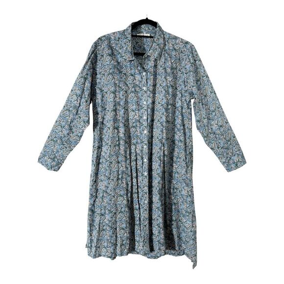 NATURAL LIFE Dresses & Skirts - Natural Life Long Sleeve Blue Cottagecore Prairie Floral Shirt Dress Medium
